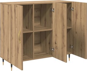 vidaXL Πλαϊνό γραφείο Artisan Oak 90 x 34 x 80 εκ. Επεξεργασμένο ξύλο
