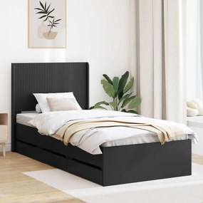 vidaXL Καλάθι με αποθήκη και κεφαλάρι Μαύρο 90 x 200 cm