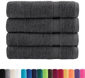 vidaXL Πετσέτες Μπάνιου Premium SOLUND 4 τεμ. Ανθρακί 100x150 εκ. 600 γρ./μ²