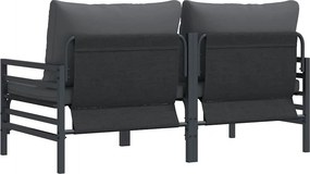 vidaXL Εξωτερικά Έπιπλα 2 Τεμάχιο Ανθρακί 80 x 80 x 71 cm Ατσάλι