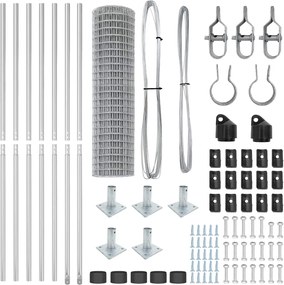 vidaXL Τεντώτο με στήριγμα Ασημί 0,8 x 10 m Ατσάλι