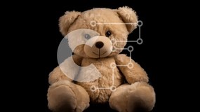 Intra Συλλεκτικό Ξύλινο Παζλ Plywood 4mm - Καφέ αρκουδάκι σε μαύρο φόντο Σε Ξύλινο Κουτί - Διαστάσεις: 10x10 cm – 25 κομμάτια