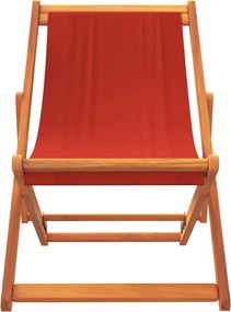 vidaXL Καρέκλες Παραλίας Πτυσσόμενες 2 τεμ. Κόκκινες Υφασμάτινες