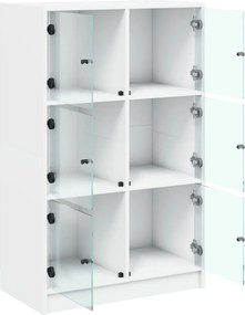 vidaXL Ντουλάπι με Πόρτες Λευκό 68x37x109 εκ. από Επεξεργασμένο Ξύλο