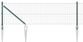 vidaXL Τεντώτο με στήριγμα Πράσινο 0,8 x 25 m Χάλυβας και PVC