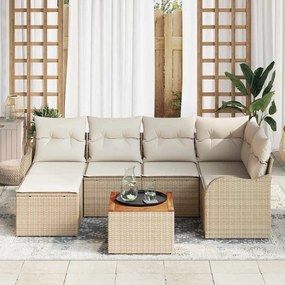 vidaXL Σετ Καναπέ Κήπου 7 pcs Beige, λευκό