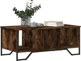 vidaXL Τραπεζάκι Σαλονιού Καπνιστή Δρυς 100x51x40 εκ. Επεξεργασμ. Ξύλο
