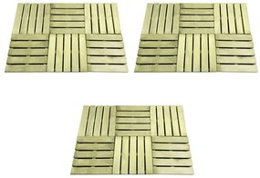 vidaXL Πλακάκια Deck 18 τεμ. Πράσινα 50 x 50 εκ. Ξύλινα