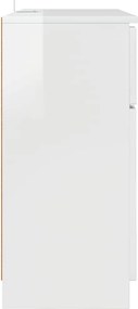 vidaXL Πλαϊνό γραφείο Υψηλής γυαλάδας λευκό 100 x 30 x 65,6