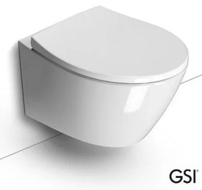 GSI Modo Swirl 981600C Πορσελάνινη Λεκάνη Κρεμαστή 52cm με κάλυμμα βακελίτη Soft Close αποσπώμενο