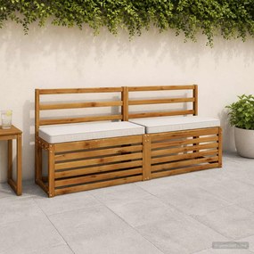 vidaXL Μαξιλάρια Πάγκου 2 Τεμαχίων VUGHT 2 pcs 100% Πολυεστέρας Λευκό