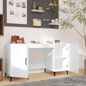 vidaXL Γραφείο Γυαλιστερό Λευκό 140x50x75 εκ. Επεξεργασμένο Ξύλο