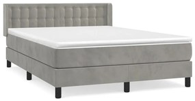 ΚΡΕΒΑΤΙ BOXSPRING ΜΕ ΣΤΡΩΜΑ ΑΝΟΙΧΤΟ ΓΚΡΙ 140X200 ΕΚ. ΒΕΛΟΥΔΙΝΟ 3131201