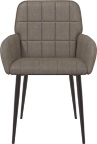 vidaXL Καρέκλες φαγητού 4 pcs Τεχνητό Δέρμα Γκρι 57 x 50 x 85 εκ.