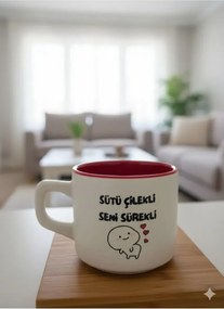 Stewehome Κούπα από κεραμικό για δώρο με μοντέρνο σχέδιο Λευκό 7x7x6 cm