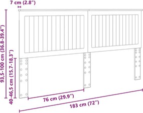 vidaXL Κεφαλάρι με κεφαλάρι Λαμπερό Λευκό 180 cm Επεξεργασμένο ξύλο