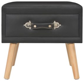 vidaXL Κομοδίνα 2 τεμ. Μαύρα 40 x 35 x 40 εκ. από Συνθετικό Δέρμα