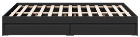 vidaXL Πλαίσιο Κρεβατιού με Συρτάρια Μαύρο 120x200 εκ Επεξεργ. Ξύλο