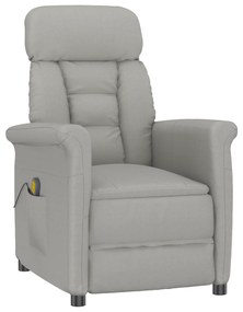 vidaXL Πολυθρόνα Μασάζ Ανοιχτό Γκρι Microfibre