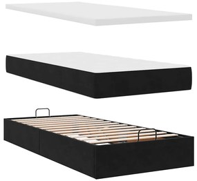 Οθωμανικό κρεβάτι με στρώμα Μαύρο 80x200cm Velvet 3311881