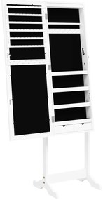 vidaXL Έπιπλο Κοσμημάτων με Καθρέφτη &amp; LED Φώτα Επιδαπέδιο Λευκό