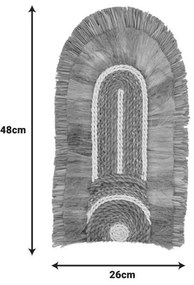 Διακοσμητικό τοίχου Earsy I Inart ψάθα σε φυσικό χρώμα 48x26x8εκ 48x26x8 εκ.