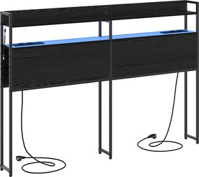 vidaXL Κεφαλάρι Αποθήκης με ράφι Μαύρη δρυς 135 cm Επεξεργασμένο ξύλο