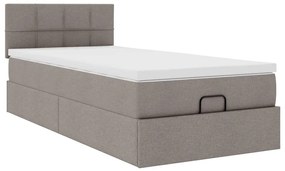 vidaXL Οθωμανικό κρεβάτι με στρώμα Taupe 80x200cm ύφασμα