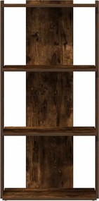 vidaXL Βιβλιοθήκη 3 Επιπέδων Καπνιστή Δρυς 60x30x120 εκ. Επεξεργ. Ξύλο