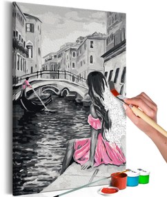 Πίνακας για να τον ζωγραφίζεις - Venice (A Girl In A Pink Dress) 40x60