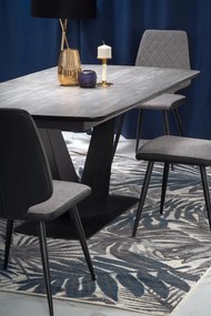 VINSTON extension table, color: top - dark grey / black, legs - black DIOMMI V-CH-VINSTON-ST