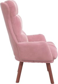 vidaXL Πολυθρόνα Ροζ 69 x 74 x 93 εκ. Βελούδο