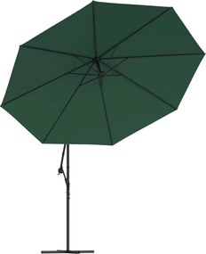 vidaXL Ομπρέλα Κήπου Κρεμαστή Πράσινη 3,5 μ.
