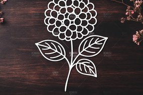 Intra απο ξύλο plywood 3mm-4mm πάχος - Κομψό σχέδιο ορτανσίας κοπής Δίασταση 30x20 cm INTRAFABR-124403284