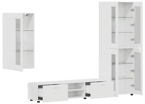vidaXL Σετ επίπλου τηλεόρασης FLORIN 3 pcs Υψηλής γυαλάδας λευκό