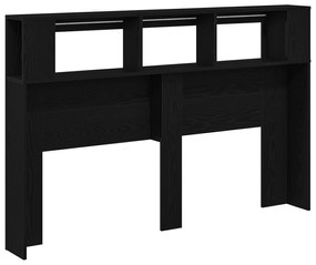 vidaXL LED Κεφαλάρι Μαύρη Δρυς 160x18,5x45 εκ Επεξεργασμένο Ξύλο