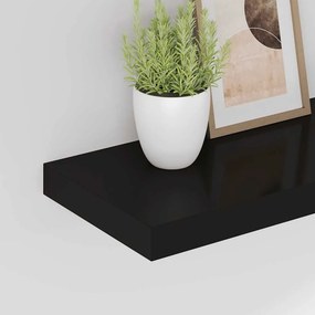 vidaXL Ράφια Τοίχου 2 τεμ. Μαύρα 60x23,5x3,8 εκ. MDF
