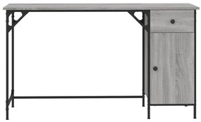 vidaXL Γραφείο Υπολογιστή Γκρι Sonoma 131x48x75 εκ. Επεξεργασμένο Ξύλο