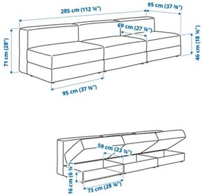 JÄTTEBO 4,5θέσιος πολυμορφικός καναπές 994.850.84