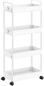 HOME USE τρόλει κουζίνας HUH-0163, 4 θέσεων, 40x21.5x91.5cm, λευκό