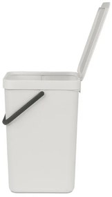 Κάδος χωριστής συλλογής απορριμμάτων Brabantia Sort&Go 1005516, 16 l, Χειρολαβή, Επιτοίχιος, Ανοιχτό γκρι