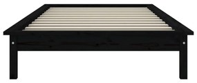Πλαίσιο Κρεβατιού Μαύρο 90x190εκ Μασίφ Ξύλο Πεύκου Single - Μαύρο