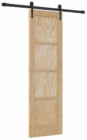 vidaXL Συρόμενη Πόρτα Καφέ 61 x 198.5 εκ. Μασίφ ξύλο πεύκου