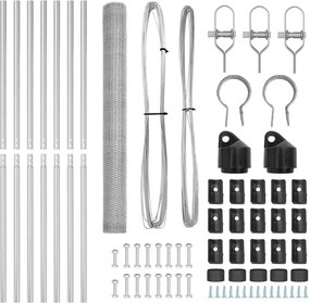 vidaXL Στύλος Περιφράξεων Ασημί 10 x 1,6 m (25 mm πλέγμα) Ατσάλι