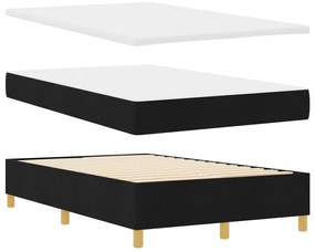vidaXL Κρεβάτι με Ελατήριο και Στρώμα & Πάγκο Μαύρο 120 x 200 cm Ύφασμα