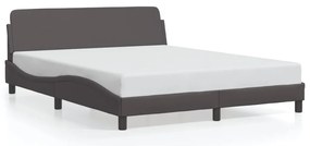 vidaXL Πλαίσιο Κρεβατιού με Κεφαλάρι Γκρι 160x200 εκ. Συνθετικό Δέρμα