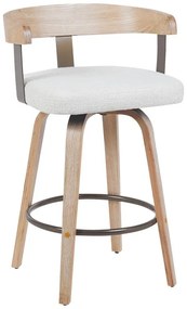 Σκαμπό μπαρ Anesy περιστρεφόμενο μεσαίου μεγέθους μέταλλο-ξύλο με ύφασμα σε μπεζ 54x50x85εκ 54x50x85 εκ.