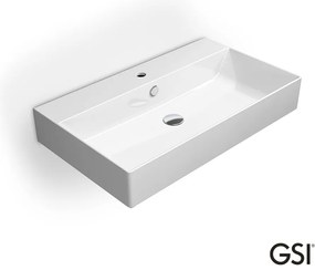 Νιπτήρας Πορσελάνης Kube-X 80x47 (1 οπή+2 προχ.) GSI White 9422-300