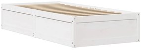vidaXL Πλαίσιο Κρεβατιού με Κεφαλάρι Λευκό 90 x 190εκ. Μασίφ Πεύκο
