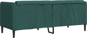 vidaXL Καναπές Διθέσιος Σκούρο Πράσινο Υφασμάτινος